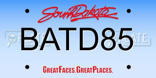 BATD85 South Dakota License Plate