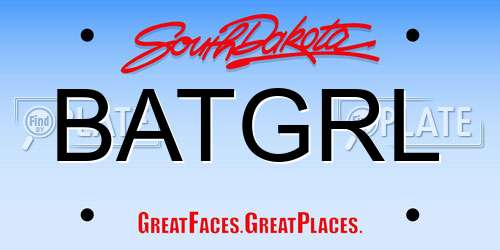 BATGRL South Dakota License Plate