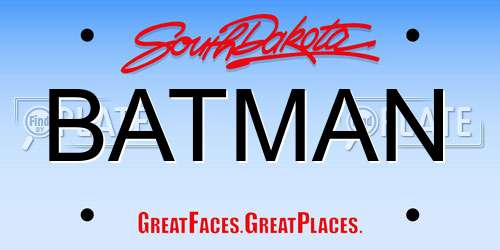 BATMAN South Dakota License Plate