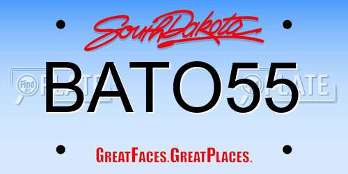 BATO55 South Dakota License Plate