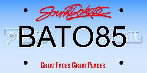BATO85 South Dakota License Plate