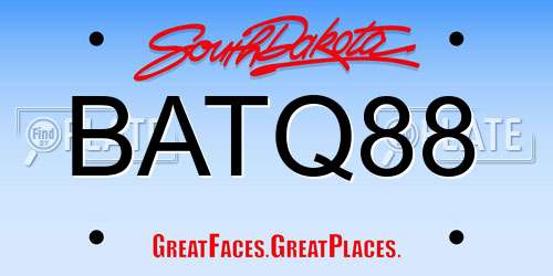 BATQ88 South Dakota License Plate