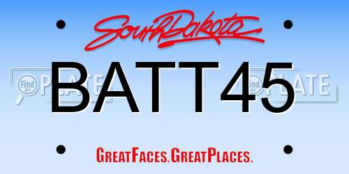 BATT45 South Dakota License Plate