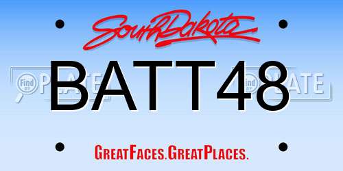 BATT48 South Dakota License Plate