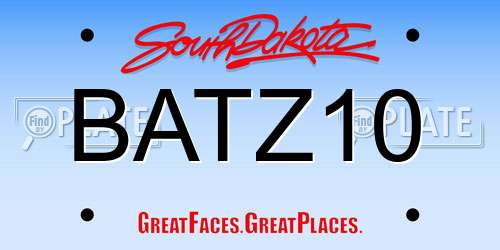 BATZ10 South Dakota License Plate