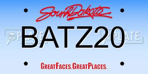 BATZ20 South Dakota License Plate