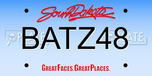 BATZ48 South Dakota License Plate
