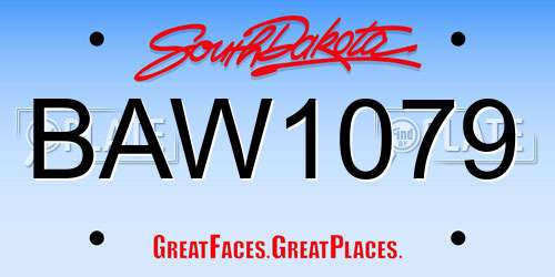 BAW1079 South Dakota License Plate