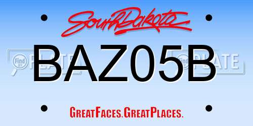 BAZ05B South Dakota License Plate