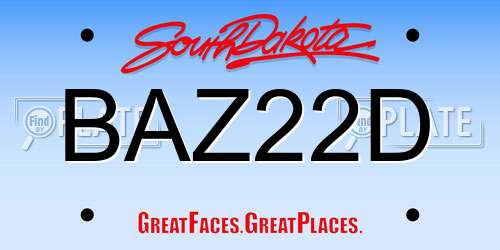BAZ22D South Dakota License Plate