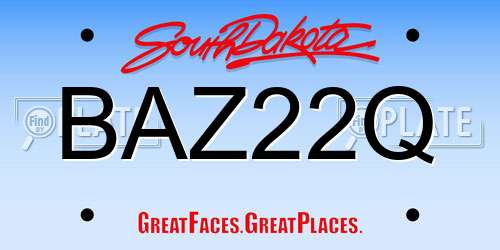 BAZ22Q South Dakota License Plate
