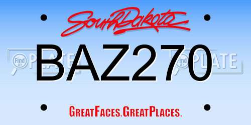 BAZ270 South Dakota License Plate