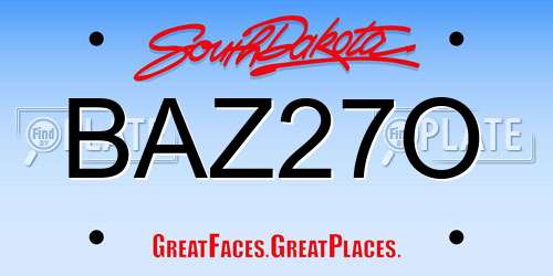 BAZ27O South Dakota License Plate