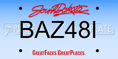 BAZ48I South Dakota License Plate