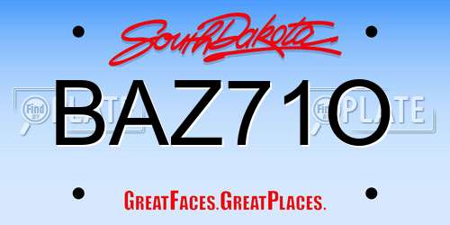 BAZ71O South Dakota License Plate