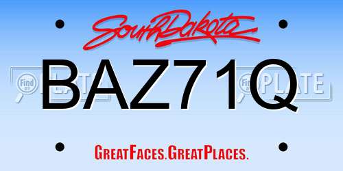 BAZ71Q South Dakota License Plate