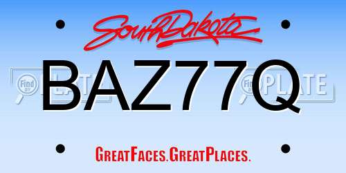 BAZ77Q South Dakota License Plate