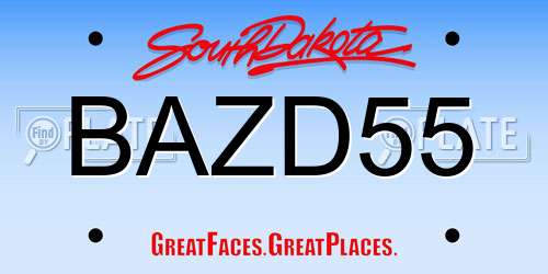 BAZD55 South Dakota License Plate