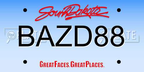 BAZD88 South Dakota License Plate