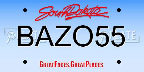 BAZO55 South Dakota License Plate