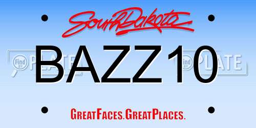 BAZZ10 South Dakota License Plate