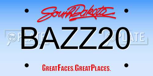 BAZZ20 South Dakota License Plate