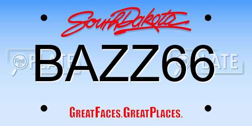 BAZZ66 South Dakota License Plate