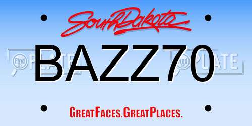 BAZZ70 South Dakota License Plate