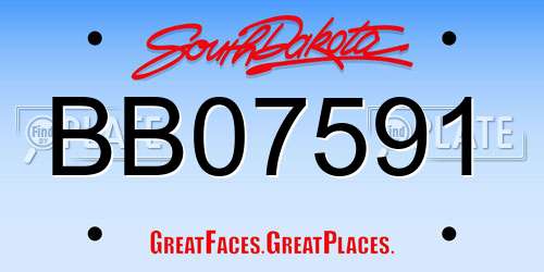 BB07591 South Dakota License Plate
