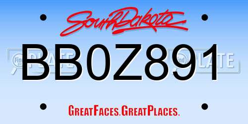 BB0Z891 South Dakota License Plate
