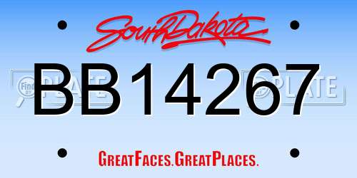 BB14267 South Dakota License Plate