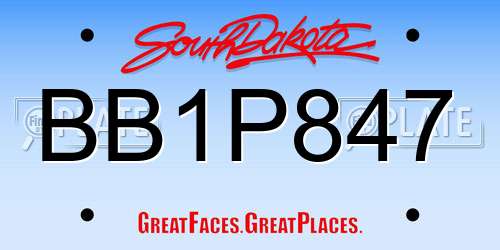 BB1P847 South Dakota License Plate