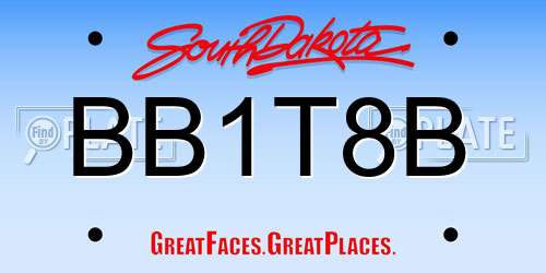 BB1T8B South Dakota License Plate