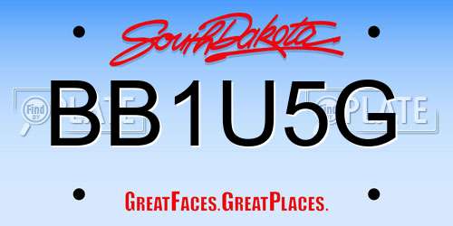 BB1U5G South Dakota License Plate