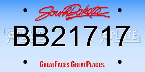 BB21717 South Dakota License Plate