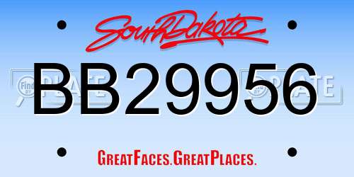 BB29956 South Dakota License Plate