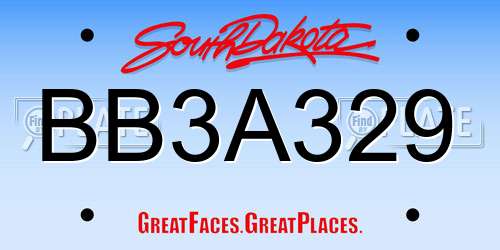 BB3A329 South Dakota License Plate