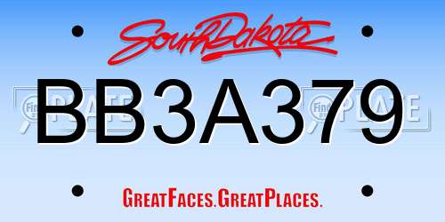 BB3A379 South Dakota License Plate