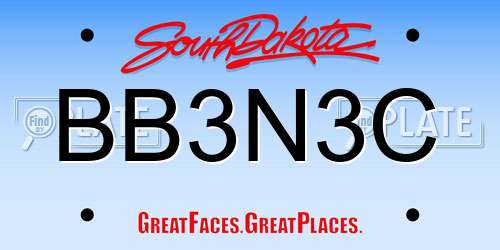 BB3N3C South Dakota License Plate