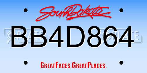 BB4D864 South Dakota License Plate