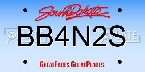 BB4N2S South Dakota License Plate