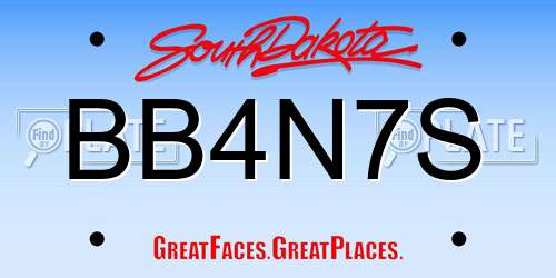BB4N7S South Dakota License Plate