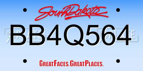 BB4Q564 South Dakota License Plate