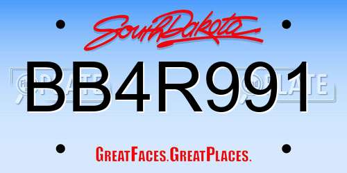 BB4R991 South Dakota License Plate