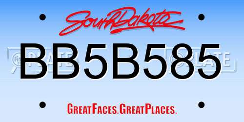 BB5B585 South Dakota License Plate