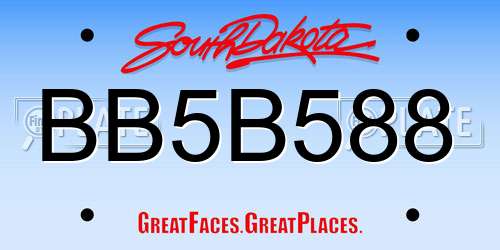 BB5B588 South Dakota License Plate