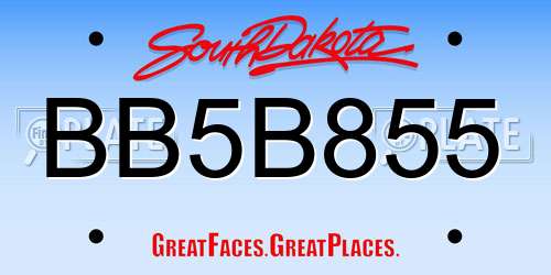 BB5B855 South Dakota License Plate