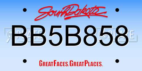 BB5B858 South Dakota License Plate