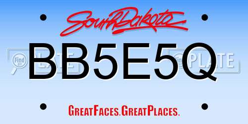 BB5E5Q South Dakota License Plate
