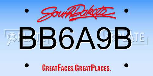 BB6A9B South Dakota License Plate
